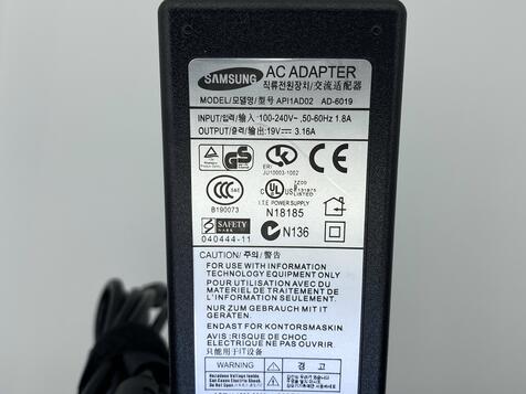 Блок питания для ноутбука Samsung 60W 19V 3.16A 5.5x3.0mm AD-6019 OEM - фото 3