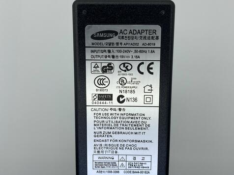 Блок питания для ноутбука Samsung 60W 19V 3.16A 3.0x1.0mm AD-6019P Orig - фото 3