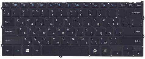 Клавиатура для ноутбука Samsung (NP940X3G) с подсветкой (Light), Black, (No Frame), RU - фото 2