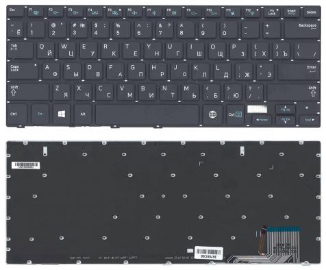 Клавиатура Samsung (NP530U4E) с подсветкой (Light) Black, (No Frame), RU - фото 5