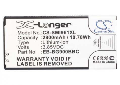 Аккумуляторная батарея для смартфона Samsung CS-SMI961XL Galaxy S5 3.85V Black 2800mAh 10.78Wh - фото 3