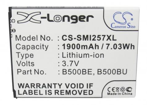 Аккумуляторная батарея для смартфона Samsung CS-SMI257XL Galaxy S4 mini GT-I9190 3.7V Black 1900mAh 7.03Wh - фото 3