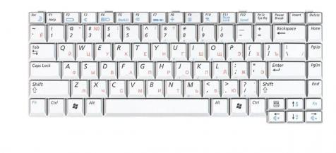Клавиатура для ноутбука Samsung (M50, M55) White, RU - фото 2
