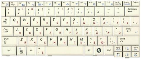 Клавиатура для ноутбука Samsung (N120, N510) White, RU - фото 2