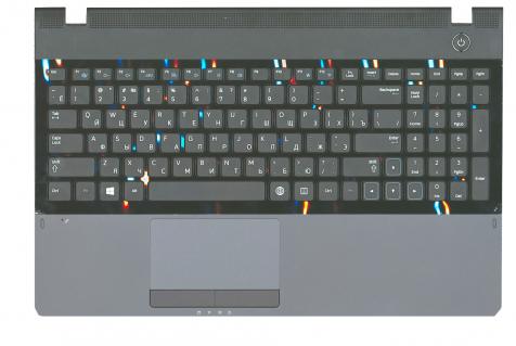 Клавиатура для ноутбука Samsung (NP300E5C, 300E5C) Black, с топ панелью (Black), RU