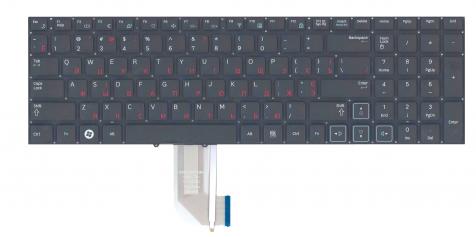 Клавиатура для ноутбука Samsung (RF710, RF711, RC730) с подсветкой (Light), Black, (No Frame) RU - фото 2