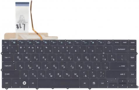 Клавиатура для ноутбука Samsung (NP900X4B, NP900X4C) с подсветкой (Light), Black, (No Frame), RU - фото 2
