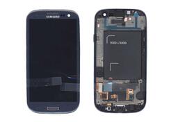 Купить Матрица с тачскрином (модуль) для Samsung Galaxy S3 Duos GT-I9300I синий с рамкой